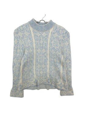 Dior Sweater Wool Cable Knit Long Sleeve Angora Blend Nordic Pattern Pullover